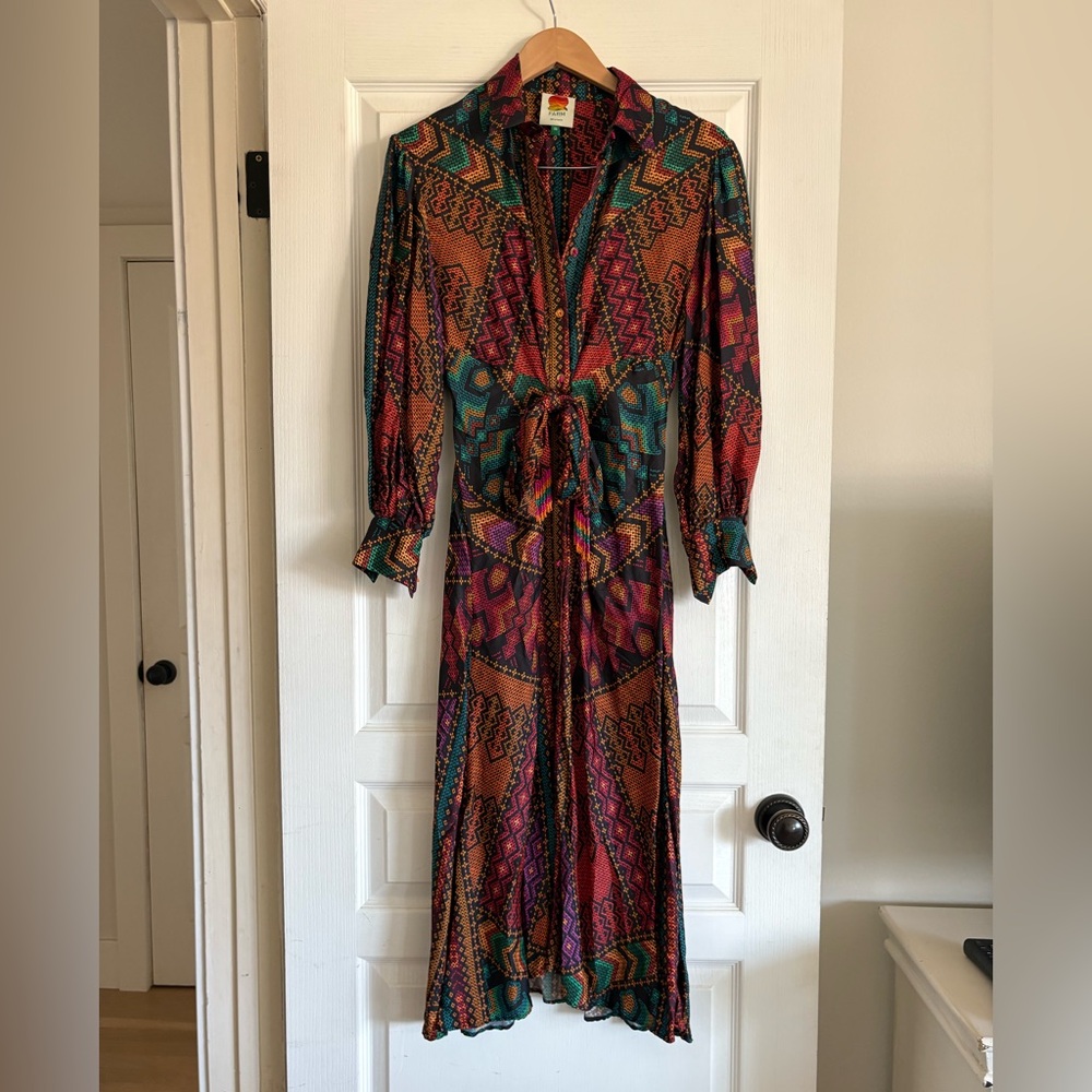FARM Rio Yawanawa striped dress